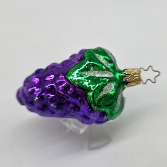 Inge Glas Grapes German Glass Christmas Ornament Purple 4" - Picture 4 of 7